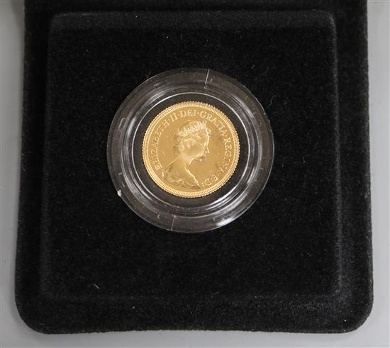 A Queen Elizabeth II gold proof sovereign, 1979, cased.